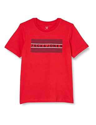 Jack & Jones JJECORP Logo tee SS Crew Neck Noos JR Camiseta, True Red/Detalles: play2, 152 cm para Niños