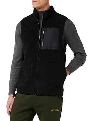 Jack & Jones Jorpark Teddy Bodywarmer Sn Chaqueta, Negro, L para Hombre