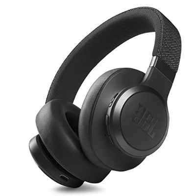 JBL LIVE 660NC - Auriculares circumaurales inalámbricos con cancelación adaptativa de ruido, tecnología Bluetooth, hasta 50h de batería sin NC, asistente de voz y conexión multipunto, negro