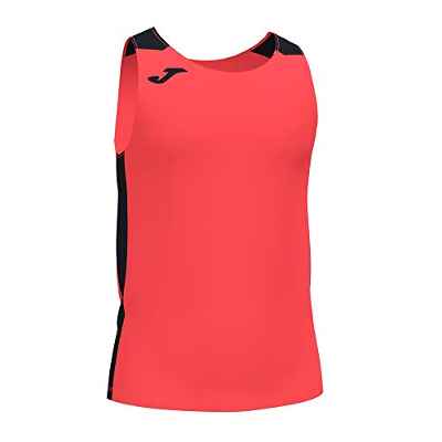 Joma Camiseta Tirantes Record II Coral flúor Negro, XL