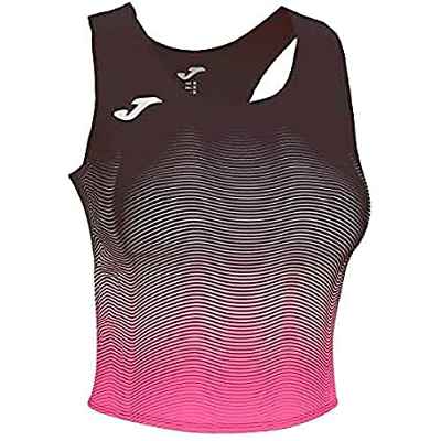Joma Elite VII Top Running, Mujer, Negro Rosa flúor, XL