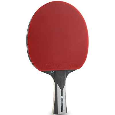 JOOLA 54206 Carbon X Pro - Raqueta de ping pong (7 estrellas, grosor de esponja de 2 mm), color negro y gris