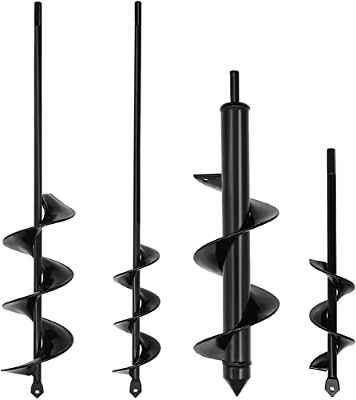 Juego de 4 brocas para jardín(4 x 22 cm,4 x 42 cm,7 x 42 cm,8 x 30 cm)Taladro de tierra de jardín, paquete de 4,destornillador inalámbrico,taladro de planta,herramienta de excavación para plantar