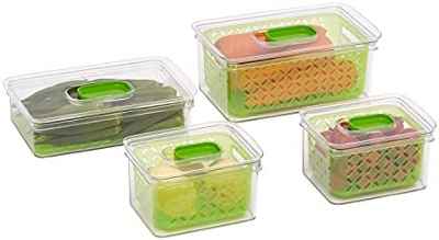 Juego de 4 recipientes de plástico sin BPA