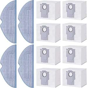 Juego de accesorios para Roborock S7/T8/Q7/G10S/G10SPRO/t7s/t7s Plus, 8 bolsas para el polvo, 4 trapeadores