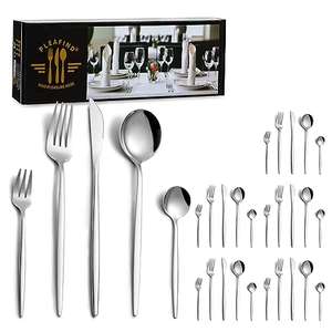 Juego de cubiertos, cubiertos de plata de 30 piezas