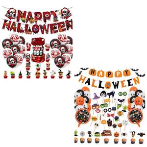 Juego de Decoración de Halloween. Globos, Pancarta, Decoración para tarta...