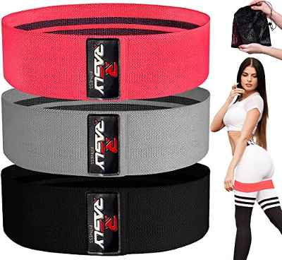 Kanzy Bandas Elasticas Musculacion, Bandas de Resistencia Fitness de Tela 3 Niveles Cintas Elasticas Musculacion Mujeres y Hombres para Cadera, Piernas, Yoga, Pilates, Bandas Elasticas Gluteos