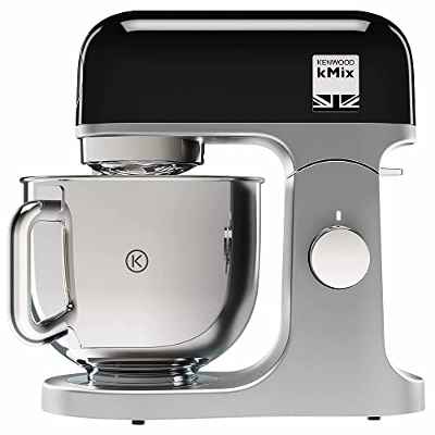 Kenwood kMix KMX750AB - Robot de Cocina Multifunción, 1000 W, Bol Metálico de 5 L con Asa, Gancho para Amasar, Varillas, Mezclado K, Acero Inoxidable, 6 Velocidades, Color Negro