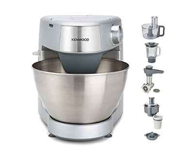 Kenwood Prospero+ KHC29.P0SI - Robot de Cocina Multifunción 1000W, 4,3L, Mezcla, Bate, Amasa, Batidora de Vaso 1.5L, Procesador Alimentos 1.4L, 3 Discos, Exprimidor, Picadora, Licuadora, Plata