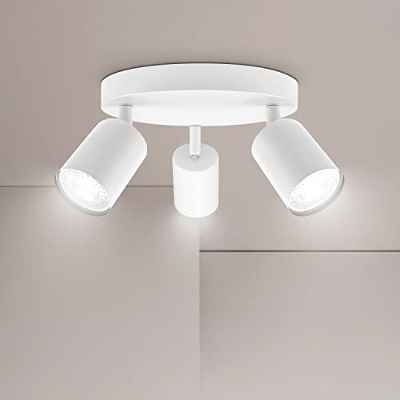 Ketom GU10 Lámpara de Techo con 3 Focos, Focos de Techo Orientables, Blanco Apliques Techo Interior, Modernas Focos para el Techo para Salon, Dormitorio, Cocina, Comedor, Sin Bombilla