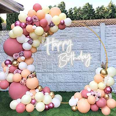 Kit de Guirnaldas con Globos Rosa, 98 Piezas Arco de Globos Rosa y Oro Globos de Cumpleaños, Decoraciones de Fiesta Rosa Blanco Guirnaldas de Globos para Cumpleaños, Baby Shower Niña, Boda Decoracion