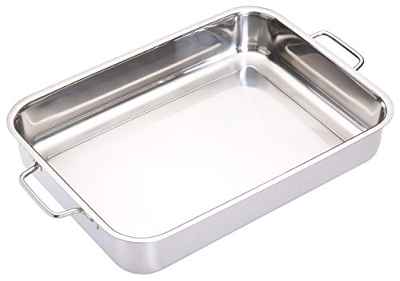 Kitchen Craft KCMCROAST37 - Fuente de horno rectangular, acero inoxidable, color plateado
