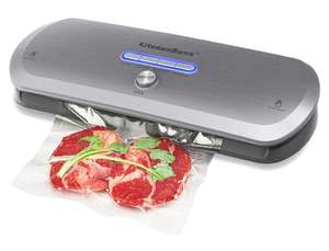 KitchenBoss Envasadora al Vacio Domestica, Maquina al Vacio para Alimentos Secos y Húmedos + Bolsas