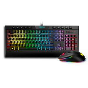 Krom KALYOS - NXKROMKLYSSP -Teclado + Raton - Teclado membrada RGB retroiluminado, Raton con sensor optico 6400 DPI LED 6 colores,español