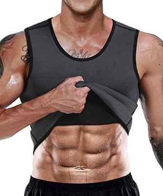 LaLaAreal Fajas Reductoras Adelgazantes Camiseta Chaleco Sauna Hombre Compresión Neopreno Sudoración Fitness Gimnasio con Cremallera Top Tank Boxeo Gym
