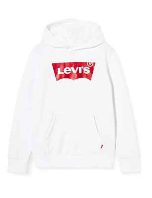 Levi's Kids LVB BATWING SCREENPRINT HOODIE 8E8778, Sudadera Niños, Blanco (White), 6 años