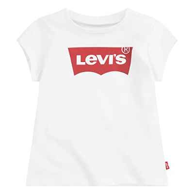 Levi's Kids Lvg Ss Batwing Tee, Camiseta para Niñas, Blanco/Rojo (White/Red Logo), 8 años
