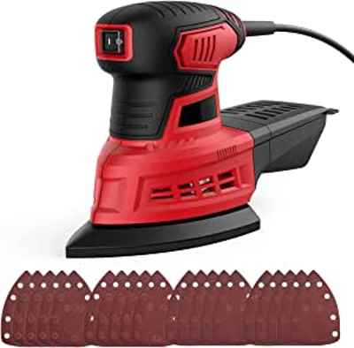 Lijadora eléctrica con 20 lijas y recogedor de polvo