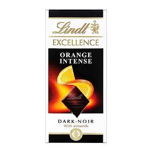 Lindt Excellence Tableta de Chocolate Negro con Naranja y Almendras, 100g