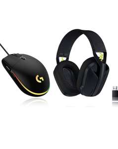 Logitech G203 LIGHTSYNC Ratón + Logitech G435 Auriculares Inalámbricos LIGHTSPEED para Gaming, Negro