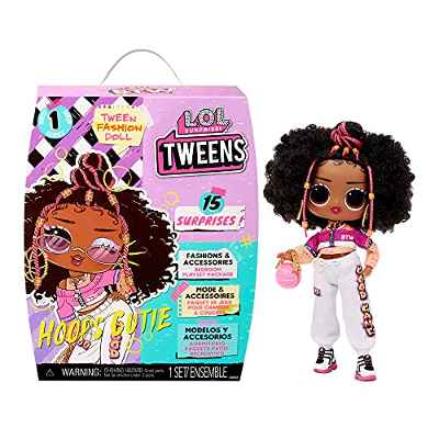 L.O.L. Surprise!- LOL Surprise Tweens-Descubre 15 Sorpresas-con Vestidos, Accesorios, Cepillo para el Pelo, Percha, Soporte para Muñecas Niños-Hoops Cutie, Color (576693C3)