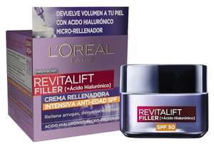 L'Oreal Paris Dermo Expertise Crema rellenadora intensiva con Ácido Hialurónico y SPF 50, Protegiendo de los rayos UVB y UVA, 50 ml