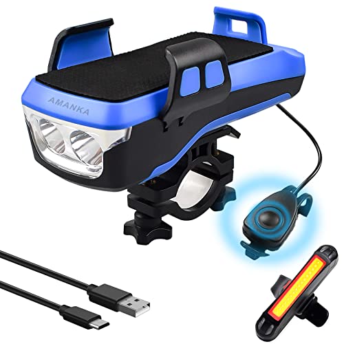 Luz bicicleta USB 550LM con soporte móvil 