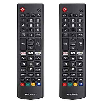 Mando LG Smart TV, Universal Mando a Distancia para LG Smart TV Compatible con Todos los Modelos LCD LED 3D HD Smart TV con Botón Netflix Amazon (2 Piezas)