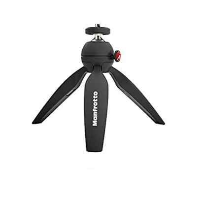 Manfrotto PIXI Minitrípode, para Cámaras CSC,DSLR de Nivel de Entrada, Material Adapto, Negro, MTPIXIMII-B