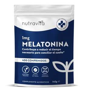 Melatonina 1mg. 400 comprimidos Nutravita con extracto de manzanilla, valeriana y lavanda.