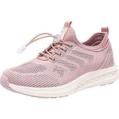 MHXDU Zapatillas Deportivas Mujer Ligero Zapatillas Running Transpirables Zapatos para Correr Fitness Sneakers (Rosa M006,39 EU)