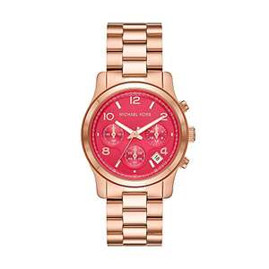 Michael Kors Reloj para Mujer, Movimiento Cronógrafo Runway, Reloj De Acero con Caja De 38 Mm