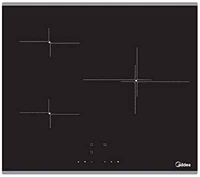 Midea - Placa Inducción 60cm - 7400W - 3 zonas - Con Zona Extragrande de 32 cm - Sistema de Inducción Magnética con Bloqueo Infantil - Ancho 59cm x Alto 6cm x Largo 52cm - MC-IT7218B3-AC