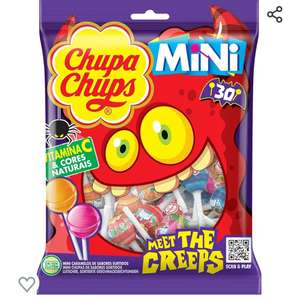 Mini Chupa Chups Caramelo con Palo de Sabores Variados - Bolsa Halloween de 30 unidades de 6 gr/ud