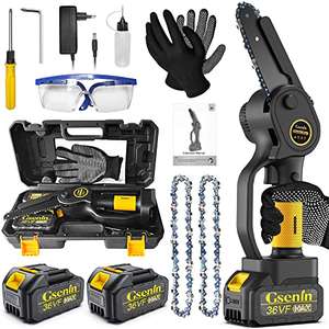 Mini Motosierra, Eléctrica de Mano Pequeñas Sierra Podar Bateria para Cortar árboles de Jardín y Madera