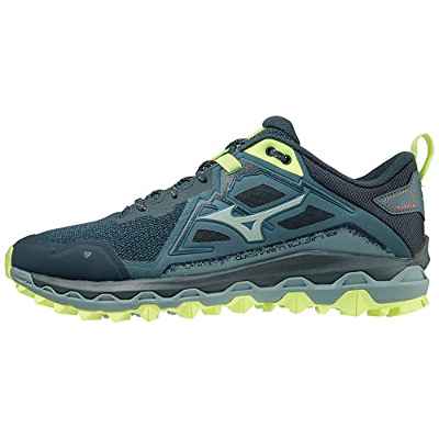 Mizuno Wave Mujin 8, Zapatillas de Trail Running Hombre, Tapestry/Misty Blue/NeoLime, 44 EU