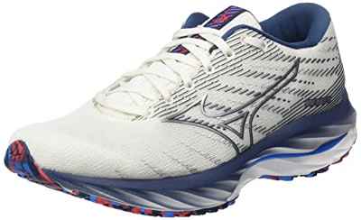 Mizuno Wave Rider 26, Zapatillas de Trail Running Mujer, Snow White/Silver/IbizaBlue, 40.5 EU