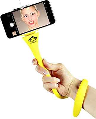 MONKEYSTICK Amarillo - Palo Selfie Flexible para teléfono móvil y GoPro / Trípode Flexible / Recubrimiento de Silicona Antideslizante