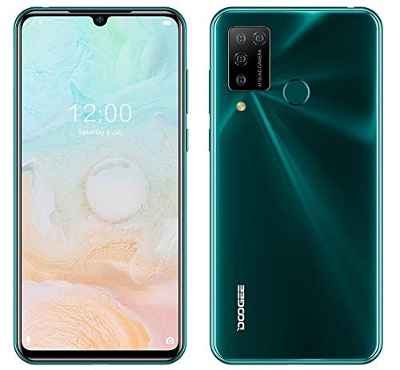 Móviles Android 10, DOOGEE N20 Pro (6GB + 128GB) Movil Libre, Helio P60 Octa-Core, 16MP AI Cinco Cámaras, 6.3"FHD + Pantalla, Batería 4400mAh, GPS Identificación Facial & Huellas Dactilares Morado