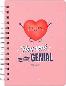 Mr. Wonderful Libreta con Squishy Corazón - Hoy Será un Día Genial, Multicolor