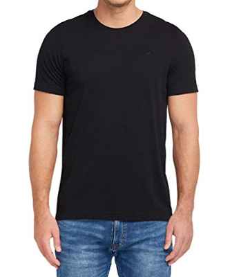 Mustang Hombre 2-Pack C-neck 1006169 Camiseta, Negro, L