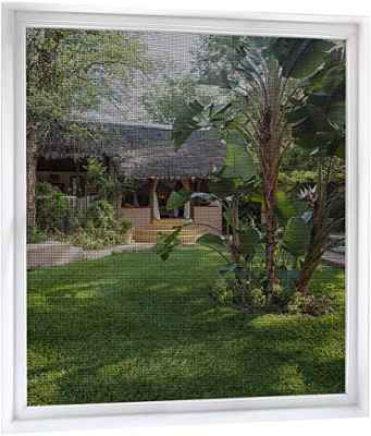 MYCARBON 2 Set Mosquitera Ventana Adhesiva Mosquiteras de Ventanas 130x150cm Negra Cortable con Cuchillo Anti Mosquitos