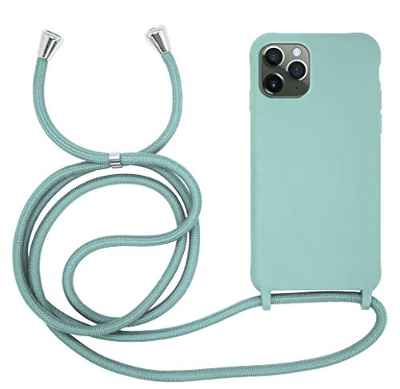 MyGadget Funda con Cuerda para Apple iPhone 11 Pro - Carcasa en Silicona TPU Suave con Cordón - Case y Correa Colgante Ajustable y Portátil - Menta