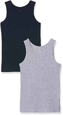 NAME IT Nkmtank Top 2P Noos Camiseta sin Mangas, Multicolor (Grey Melange Grey Melange), 158 (Talla del Fabricante: 158-164) (Pack de 2) para Niños