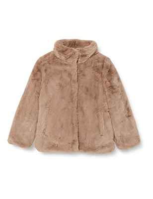 NAME IT NMFMALSI Faux Fur Jacket PB Camp Chaqueta de Peluche, Silver Mink, 4 años para Niñas