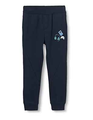 NAME IT Nmmoleve Swe Pant BRU Pantalones Deportivos, Azul Oscuro (Dark Sapphire), 104 cm para Niños