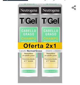 Neutrogena Champú T/Gel Anticaspa de Uso Diario, para Cabello Graso, 2 x 250 ml
