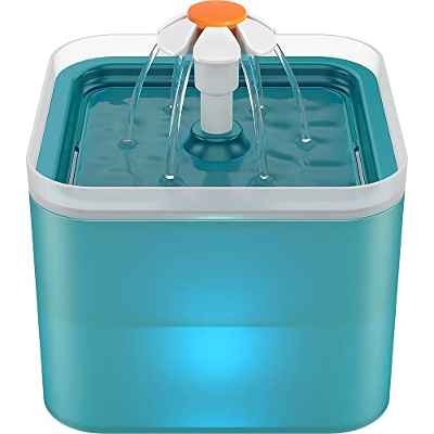 NICREW Fuente para Gatos 2L Silenciosa, Bebedero Gatos con 3 Tipos de Flujo, Fuente Gatos con Triples Filtraciones, Fuente de Agua para Gatos