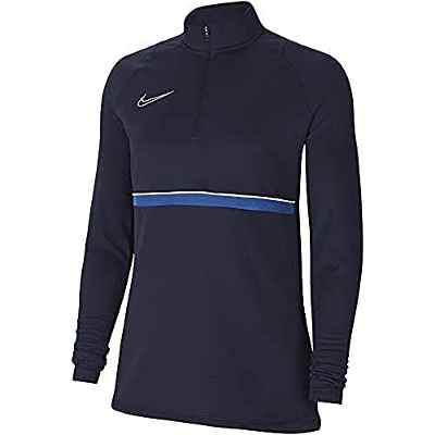 NIKE Womens Dril Top Academy 21 Drill Top para Mujer, Obsidian/White/Royal Blue/White, CV2653-453, XS